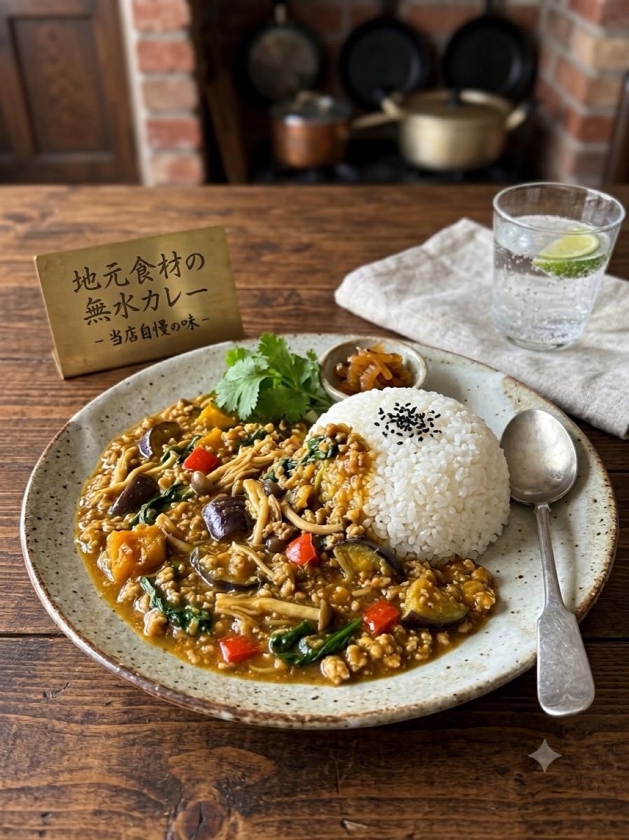 無水カレーのランチ